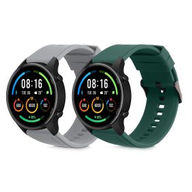   Σετ 2 ιμάντων για Xiaomi Mi Watch Color Sport/Watch S1 Active, Kwmobile, Grey/Green, Silicone, 58971.02