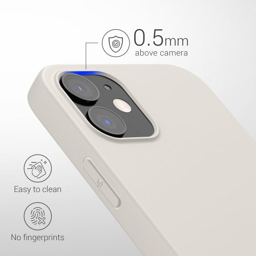 Θήκη Kwmobile για Apple iPhone 12/iPhone 12 Pro, Silicone, White, 53938.204