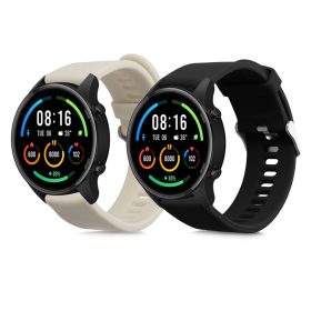   Σετ 2 ιμάντων για Xiaomi Mi Watch/Mi Watch Color Sport, Kwmobile, Μαύρο/Γκρι, Σιλικόνη, 58466.02
