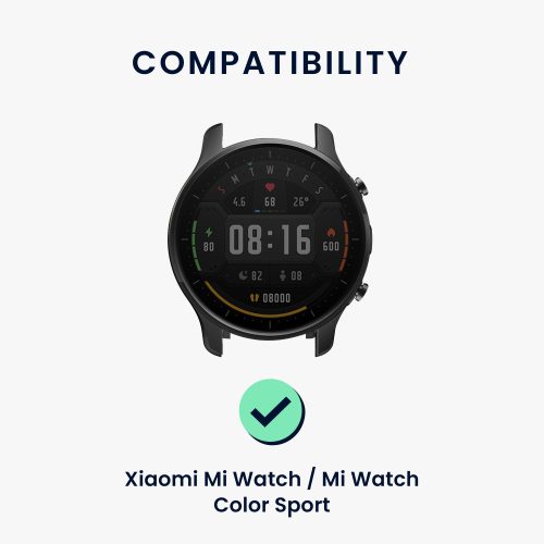 Σετ 2 ιμάντων για Xiaomi Mi Watch/Mi Watch Color Sport, Kwmobile, Μαύρο/Γκρι, Σιλικόνη, 58466.02