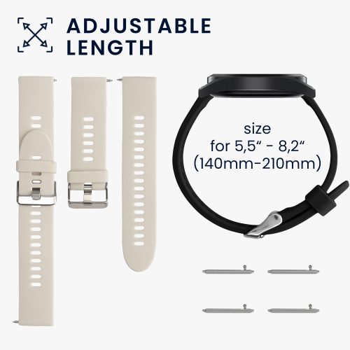 Σετ 2 ιμάντων για Xiaomi Mi Watch/Mi Watch Color Sport, Kwmobile, Μαύρο/Γκρι, Σιλικόνη, 58466.02