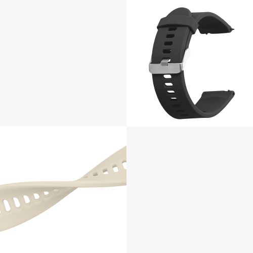 Σετ 2 ιμάντων για Xiaomi Mi Watch/Mi Watch Color Sport, Kwmobile, Μαύρο/Γκρι, Σιλικόνη, 58466.02