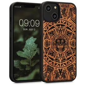   Θήκη Kwmobile για Apple iPhone 14, Ξύλο, Καφέ/Μαύρο, 59124.02