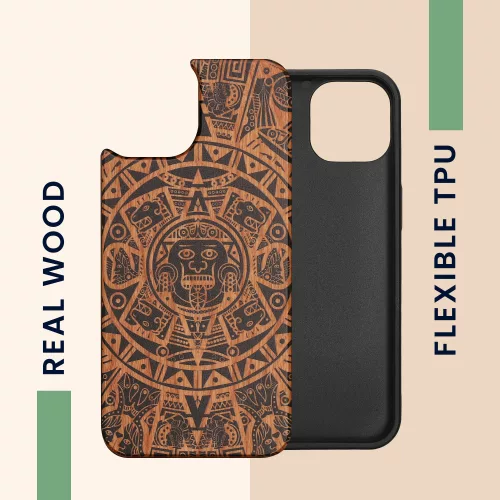 Θήκη Kwmobile για Apple iPhone 14, Ξύλο, Καφέ/Μαύρο, 59124.02