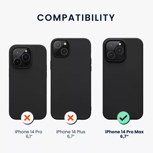 Θήκη Kwmobile για Apple iPhone 14 Pro Max, Silicone, Black, 59074.01