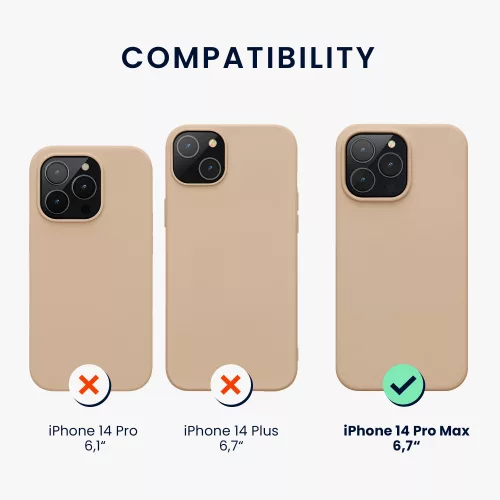 Θήκη Kwmobile για Apple iPhone 14 Pro Max, σιλικόνη, κρέμα, 59074.154