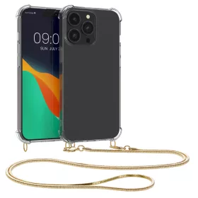   Θήκη Kwmobile για Apple iPhone 14 Pro Max, σιλικόνη, διαφανές/χρυσό, 59105.21