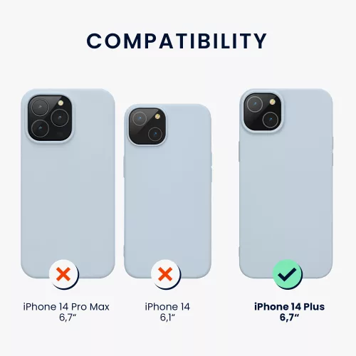 Θήκη Kwmobile για Apple iPhone 14 Plus, σιλικόνη, μπλε, 59076.58