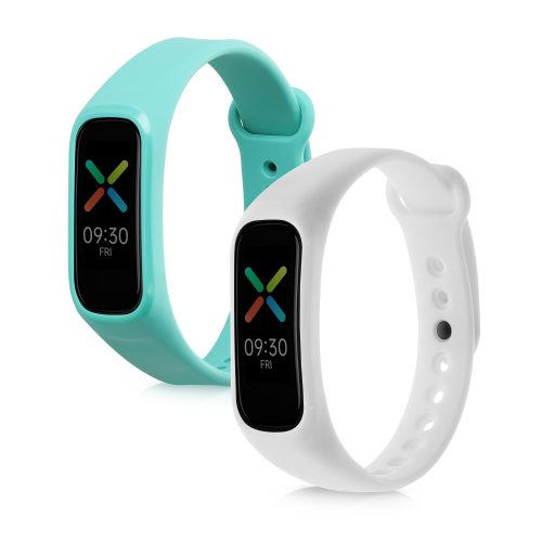 Σετ 2 ιμάντες για Oppo Band Sport, Kwmobile, Λευκό/Πράσινο, Σιλικόνη, 57437.05