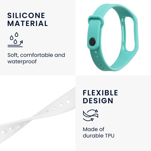 Σετ 2 ιμάντες για Oppo Band Sport, Kwmobile, Λευκό/Πράσινο, Σιλικόνη, 57437.05