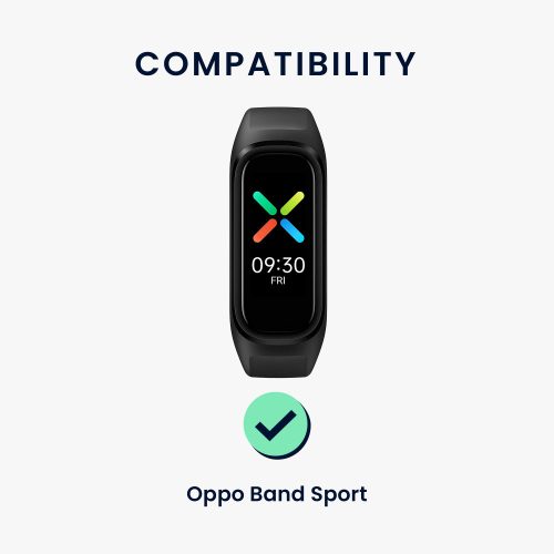 Σετ 2 ιμάντες για Oppo Band Sport, Kwmobile, Λευκό/Πράσινο, Σιλικόνη, 57437.05