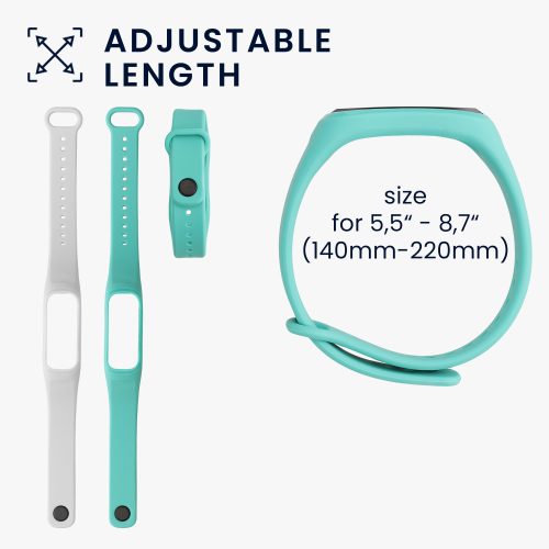 Σετ 2 ιμάντες για Oppo Band Sport, Kwmobile, Λευκό/Πράσινο, Σιλικόνη, 57437.05