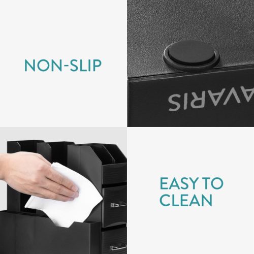 Σετ βάση για μηχανή καφέ, 3 συρτάρια για 48 κάψουλες Nespresso και διοργανωτής με 2 συρτάρια για αξεσουάρ, μαύρο, 60824.01