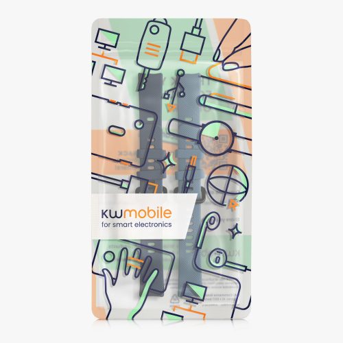 Σετ 2 ιμάντες kwmobile για Honor Band 5/Band 4, Silicone, Blue/Grey, 59596.05