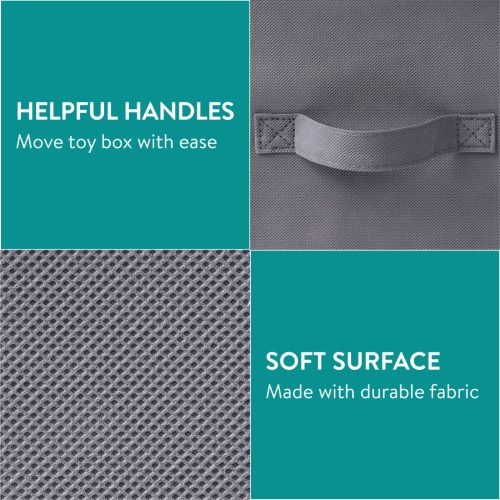 Cutie mare depozitare jucarii Navaris, cu capac, separator, 62.2x33x40.6 cm, multicolor, plastic