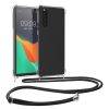 Θήκη Kwmobile με κορδόνι για Sony Xperia 10 V, Διαφανής/Μαύρη, Σιλικόνη, 61195.03