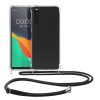 Θήκη Kwmobile με κορδόνι για Sony Xperia 10 V, Διαφανής/Μαύρη, Σιλικόνη, 61195.03