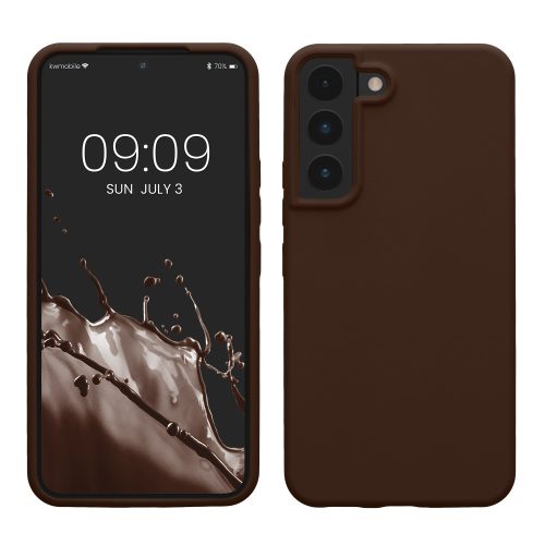 Θήκη Kwmobile για Samsung Galaxy S22, καφέ, σιλικόνη, 56756.247