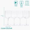 Set 4 Pahare Vin Navaris, 400 ml, cu picior, design modern, transparent, 56212.03