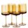 Set 4 pahare Vin Navaris, 400 ml, cu picior, auriu, design modern, 56212.06