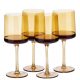 Set 4 pahare Vin Navaris, 400 ml, cu picior, auriu, design modern, 56212.06