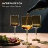 Set 4 pahare Vin Navaris, 400 ml, cu picior, auriu, design modern, 56212.06