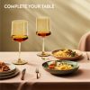 Set 4 pahare Vin Navaris, 400 ml, cu picior, auriu, design modern, 56212.06