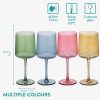 Set 4 Pahare Vin Navaris, 400 ml, cu picior, multicolor, design modern, 56212.07