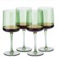 Set 4 Pahare Vin Navaris, 400 ml, cu picior, verde, design modern, 56212.05