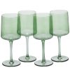Set 4 Pahare Vin Navaris, 400 ml, cu picior, verde, design modern, 56212.05