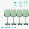 Set 4 Pahare Vin Navaris, 400 ml, cu picior, verde, design modern, 56212.05