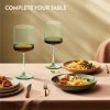 Set 4 Pahare Vin Navaris, 400 ml, cu picior, verde, design modern, 56212.05