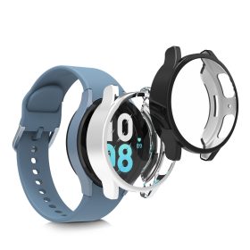   Σετ 2 Θήκες Kwmobile για Samsung Galaxy Watch 5 (44mm), Σιλικόνη, Μαύρο/Ασημί, 59475.02