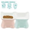 Set 2 boluri ceramica pentru pisici Navaris, 120 ml, design ridicat, ceramica, 61289.06