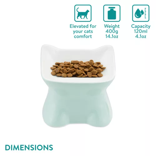 Set 2 boluri ceramica pentru pisici Navaris, 120 ml, design ridicat, ceramica, 61289.06