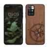 Θήκη Kwmobile για Xiaomi Redmi 10, Καφέ/Μαύρο, Ξύλο/Σιλικόνη, 56794.03