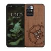 Θήκη Kwmobile για Xiaomi Redmi 10, Καφέ/Μαύρο, Ξύλο/Σιλικόνη, 56794.03
