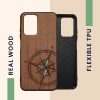 Θήκη Kwmobile για Xiaomi Redmi 10, Καφέ/Μαύρο, Ξύλο/Σιλικόνη, 56794.03