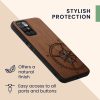 Θήκη Kwmobile για Xiaomi Redmi 10, Καφέ/Μαύρο, Ξύλο/Σιλικόνη, 56794.03