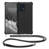 Θήκη Kwmobile με κορδόνι για Motorola Edge 40 Pro/Edge Plus (2023), μαύρη, σιλικόνη, 61504.01