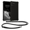 Θήκη Kwmobile με κορδόνι για Motorola ThinkPhone, μαύρη, σιλικόνη, 61498.01