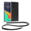 Θήκη Kwmobile με κορδόνι για Motorola Edge 40 Pro/Edge Plus (2023), Διαφανής/Μαύρη, Σιλικόνη, 61503.01