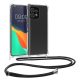 Θήκη Kwmobile με κορδόνι για Motorola Edge 40 Pro/Edge Plus (2023), Διαφανής/Μαύρη, Σιλικόνη, 61503.01