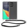 Θήκη Kwmobile με κορδόνι για Motorola Edge 40 Pro/Edge Plus (2023), Διαφανής/Μαύρη, Σιλικόνη, 61503.01