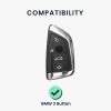 Κάλυμμα κλειδιού αυτοκινήτου Kwmobile για BMW 3 κουμπιά, Smart Key, Γκρι/Μαύρο, Πλαστικό, 56724.03