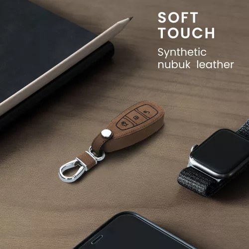 Κάλυμμα κλειδιού αυτοκινήτου Kwmobile Ford 3 Κουμπιά, Καφέ/Μαύρο, Οικολογικό Δέρμα, 54933.02