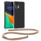 Θήκη Kwmobile με κορδόνι για Motorola Edge 30 Neo, Διαφανής/Πολύχρωμη, Σιλικόνη, 60085.32