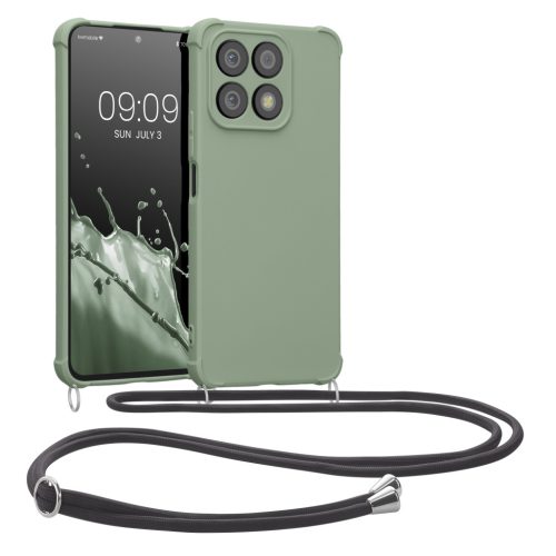 Θήκη Kwmobile με κορδόνι για Honor X8a, ανοιχτό πράσινο, σιλικόνη, 61577.172