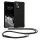 Θήκη Kwmobile με κορδόνι για Motorola Edge 30 Neo, μαύρη, σιλικόνη, 61582.01