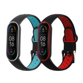   Σετ 2 ιμάντες Kwmobile για Xiaomi Mi Smart Band 6/Mi Band 6/Band 5, Blue/Red, Silicone, 59792.06
